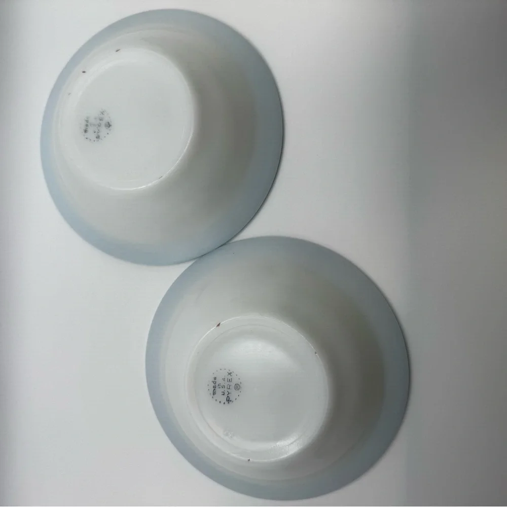 Pyrex Turquoise Band Rim Soup / Salad Bowls set of 2 - Picture 8 of 11